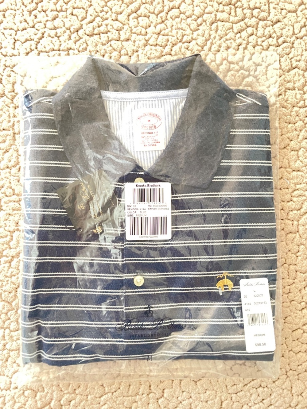 Brooks Brothers Golden Fleece Striped Polo in Supima Cotton NWT